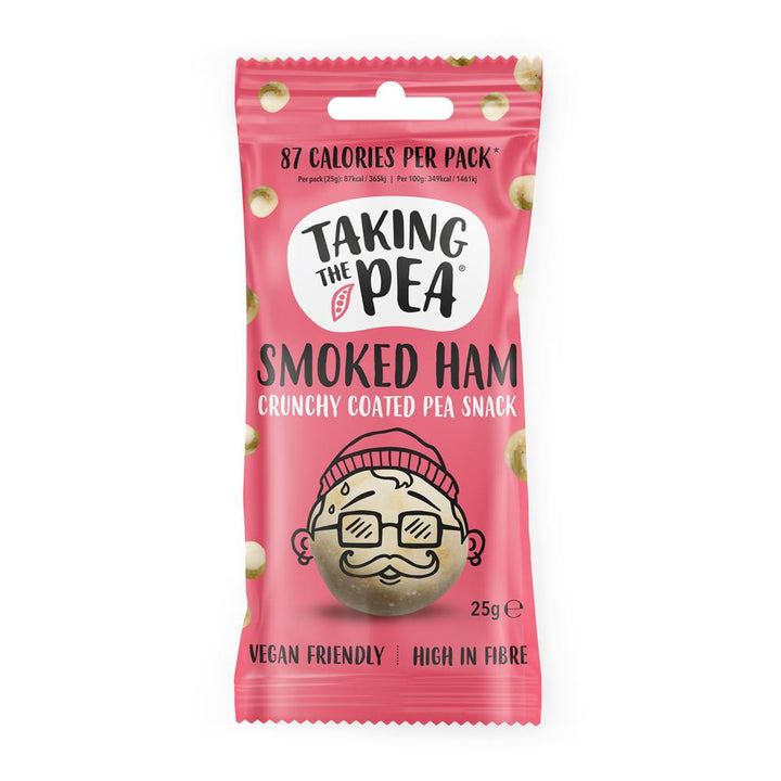 Taking The Pea Smoked Ham Flavoured Crunchy Coated Pea Snack 25g