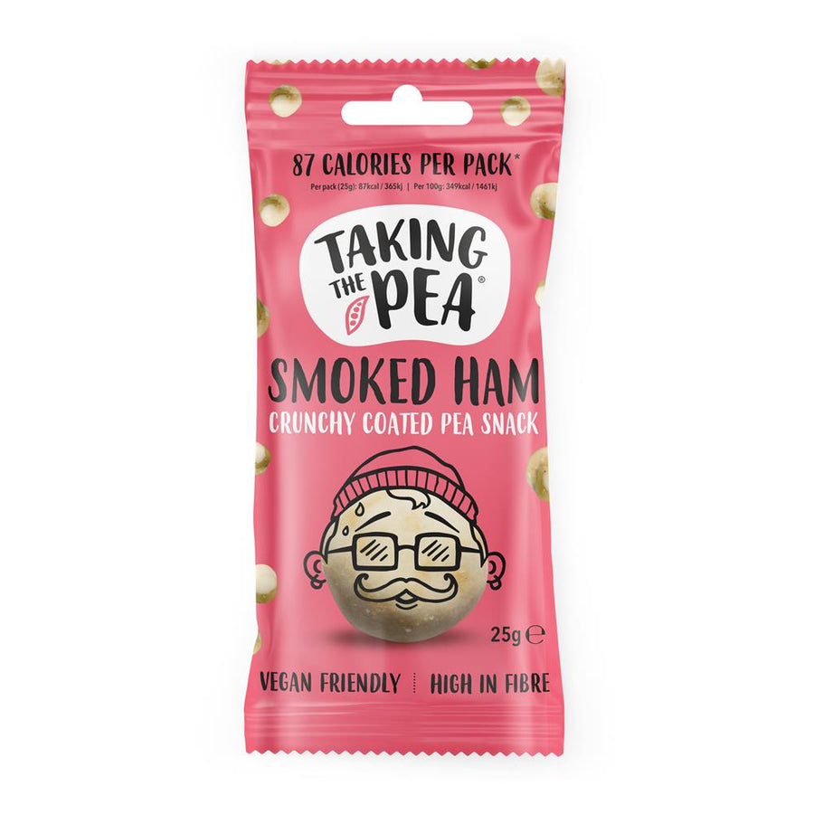 Taking The Pea Smoked Ham Flavoured Crunchy Coated Pea Snack 25g