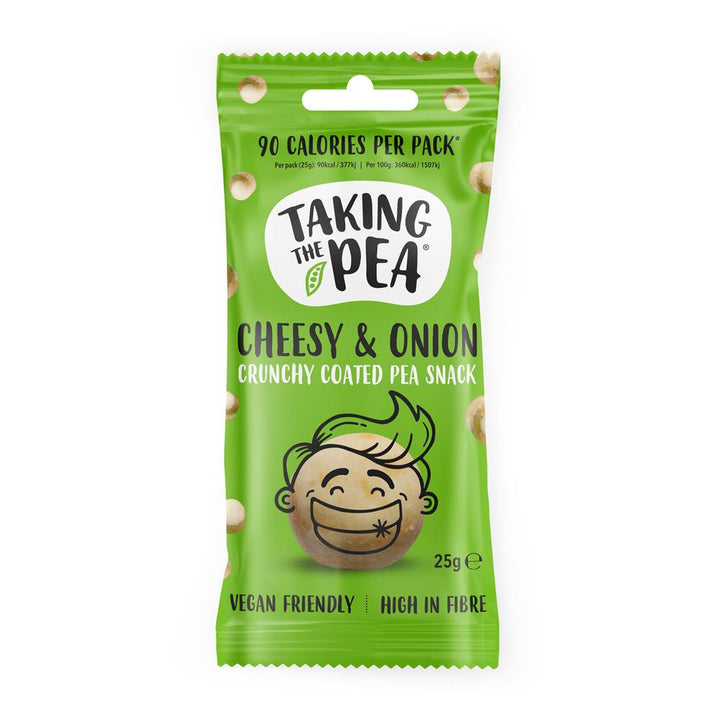 Taking The Pea Cheesy & Onion Flavoured Crunchy Coated Pea Snack 25g