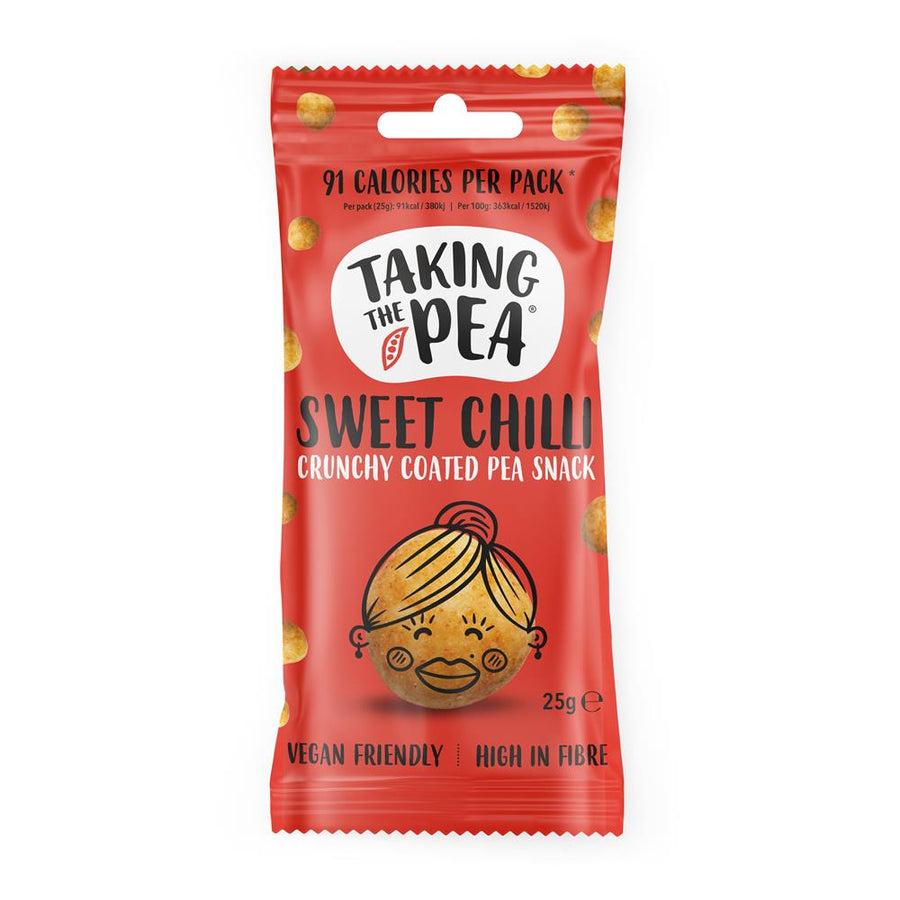 Taking The Pea Sweet Chilli Flavoured Crunchy Coated Pea Snack 25g