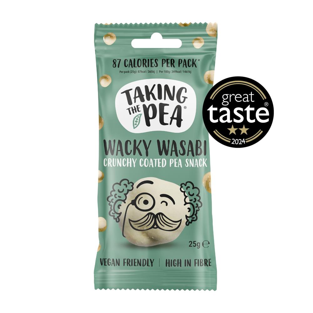 Taking The Pea Wacky Wasabi Flavoured Crunchy Coated Pea Snack 25g