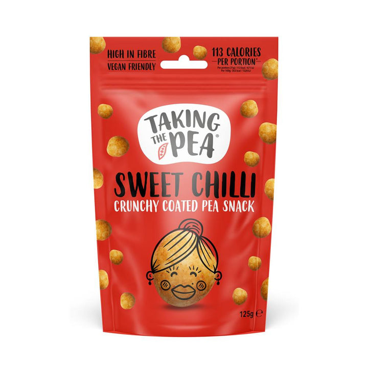 Taking The Pea Sweet Chilli Flavoured Crunchy Coated Pea Snack 125g