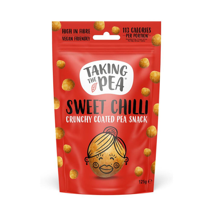 Taking The Pea Sweet Chilli Flavoured Crunchy Coated Pea Snack 125g