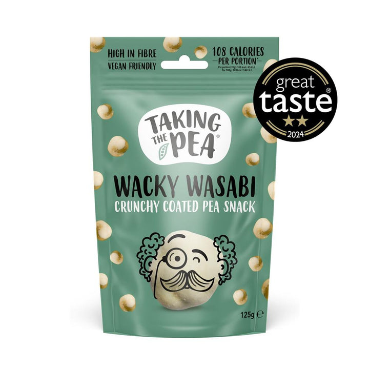 Taking The Pea Wacky Wasabi Flavoured Crunchy Coated Pea Snack 125g