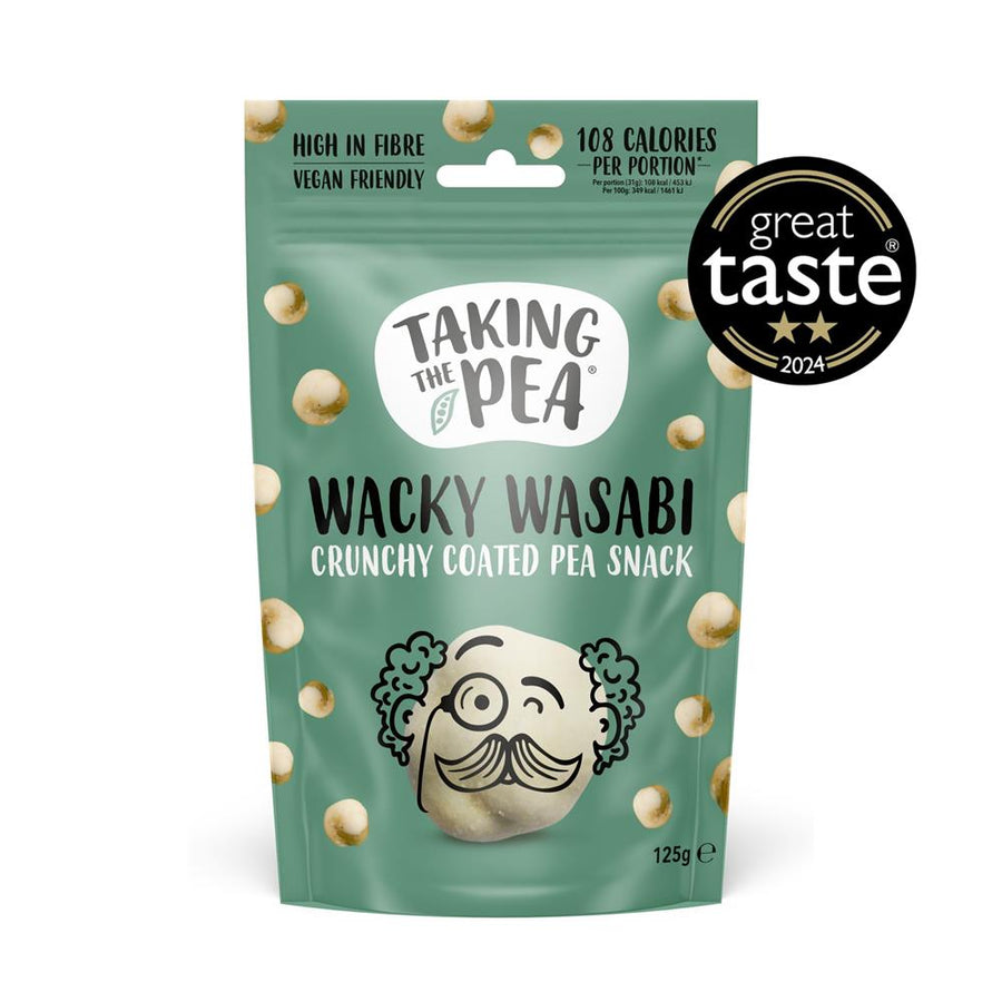 Taking The Pea Wacky Wasabi Flavoured Crunchy Coated Pea Snack 125g