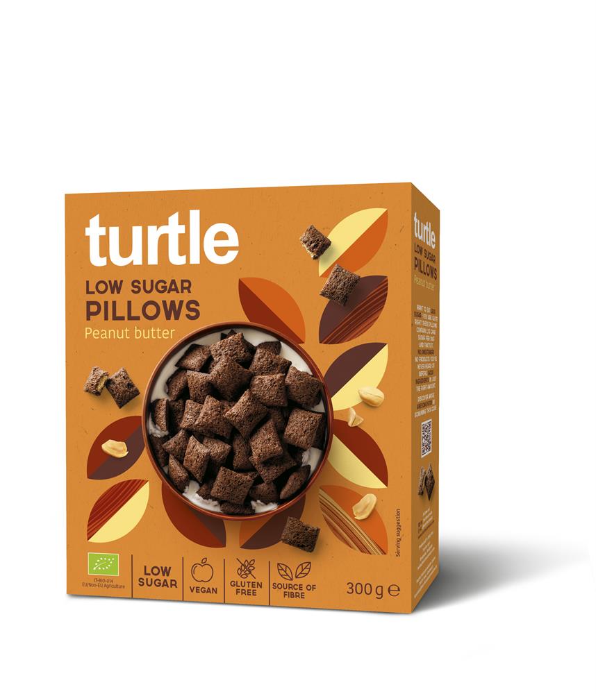 Turtle Low Sugar Pillows Peanut Butter Organic 300g