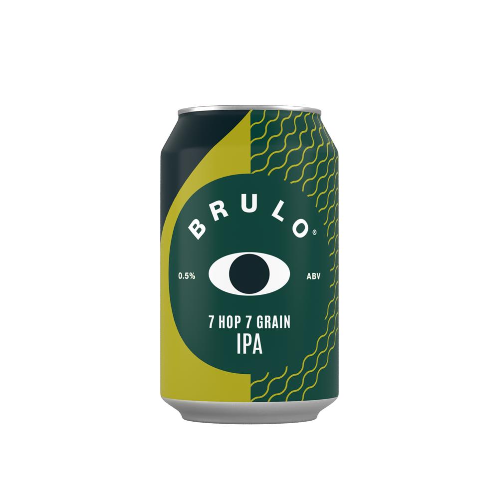 BRULO 7 Hop 7 Grain IPA Alcohol Free Beer 0.5% ABV
