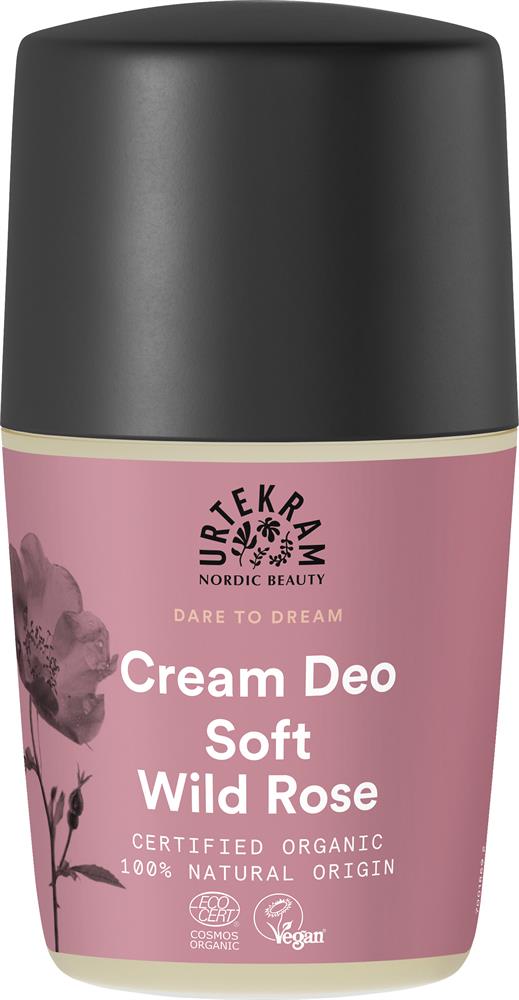 Urtekram Soft Wild Rose  Deodorant Roll On 50ml. Organic