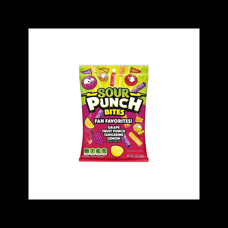 USA Sour Punch Bites Fan Favourites Share Bags - 142g