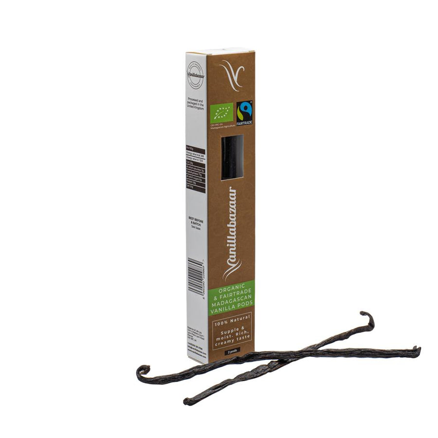 Vanillabazaar Organic and Fairtrade Madagascan Vanilla 2 Pods