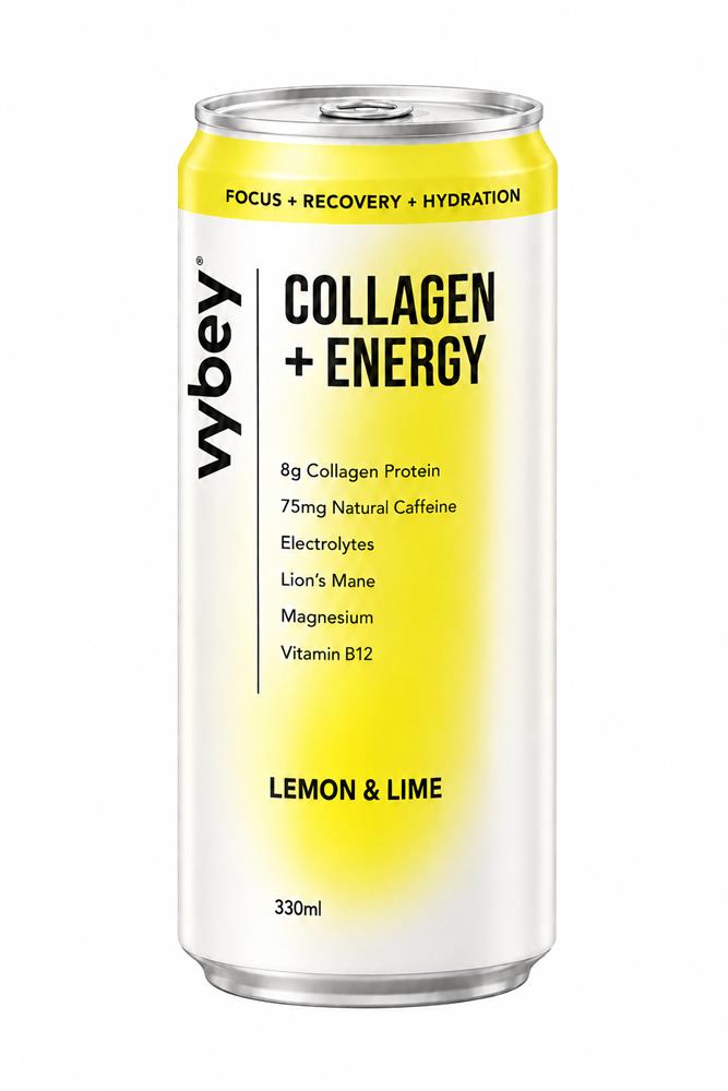 Sparkling lemon & lime collagen drink with caffeine - 330ml