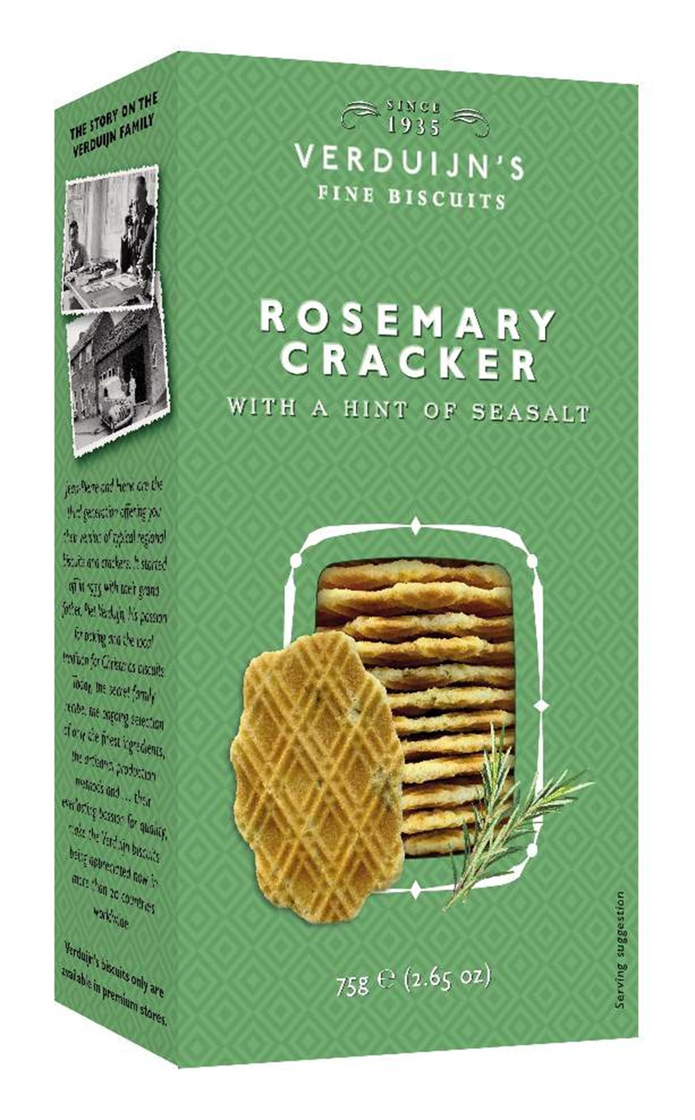 Verduijn's Rosemary Crackers with Hint of Sea Salt 75g