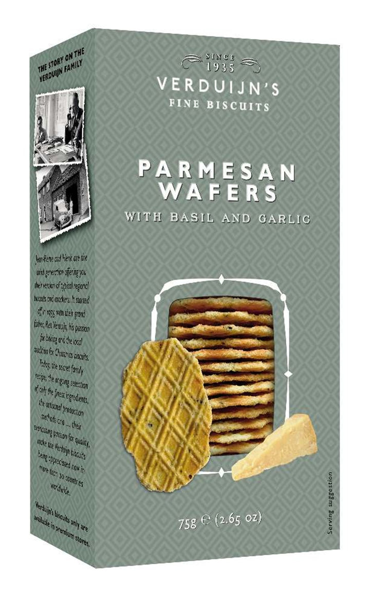 Verduijn's Parmesan Wafers with Basil & Garlic 75g