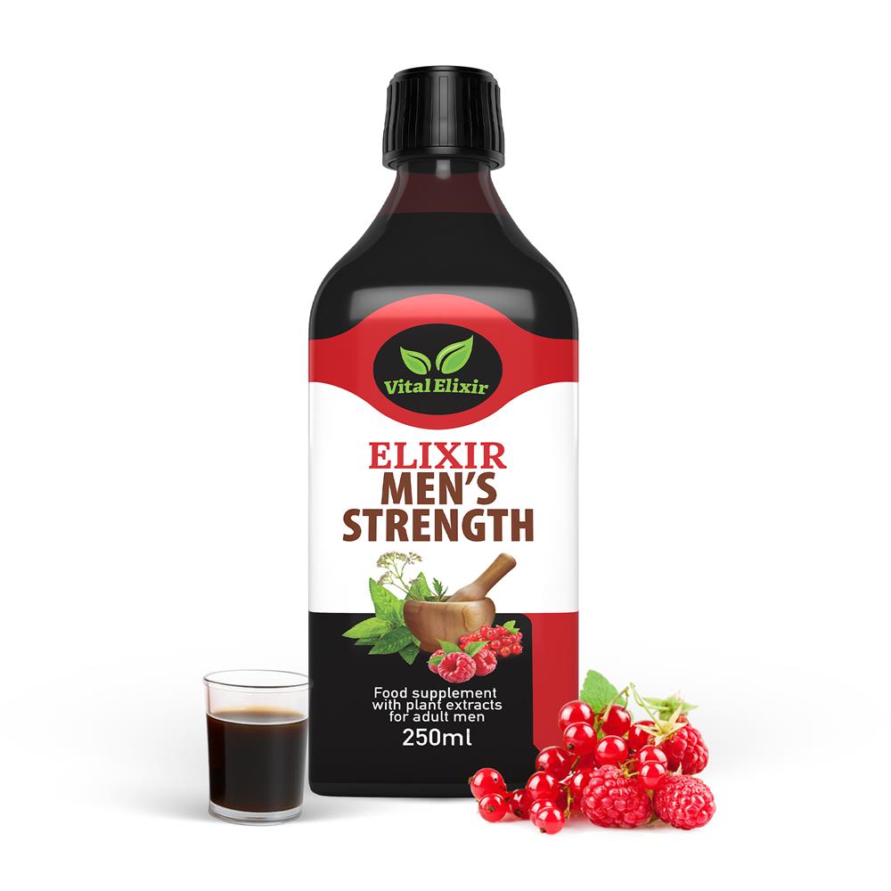Vital Elixir Mens Strength Herbal Supplement. 250ml