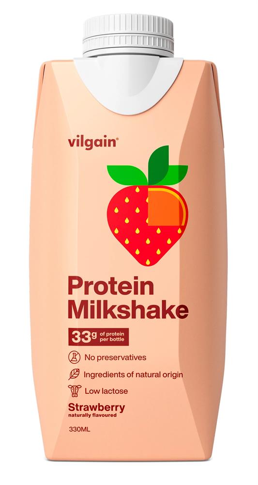 Vilgain Protein Milkshake Strawberry 330ml