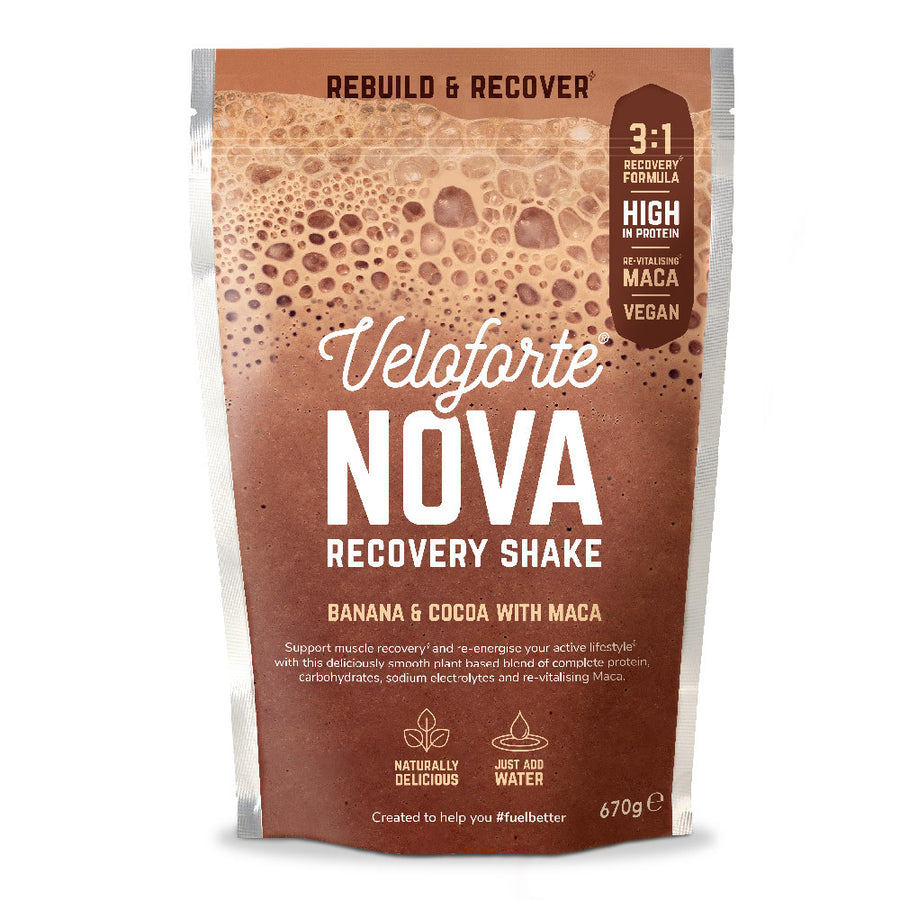 Veloforte Nova Recovery Shake 3:1 Recovery Ratio Adaptogens Banana and Cocoa 670g