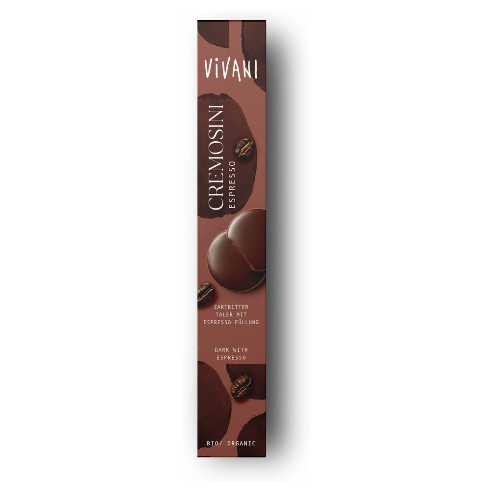 Vivani Organic Espresso Cremosini Filled Chocolate Thins 80g