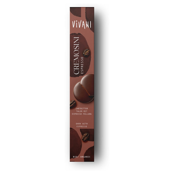 Vivani Organic Espresso Cremosini Filled Chocolate Thins 80g