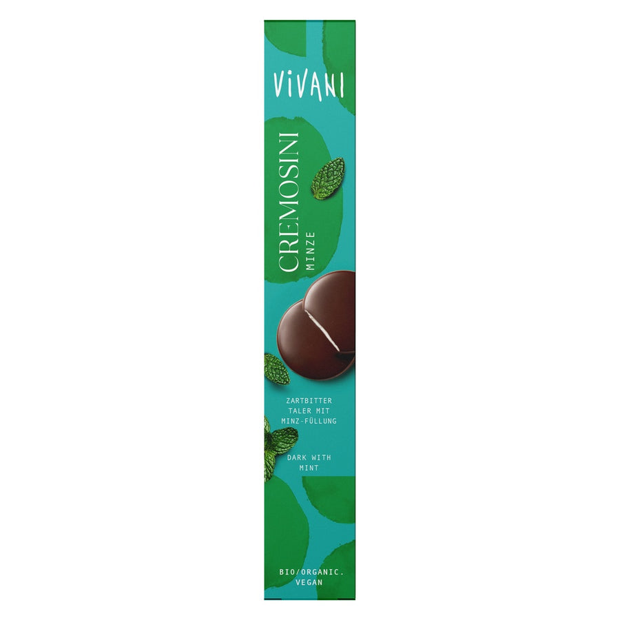 Vivani Organic Mint Cremosini Filled Chocolate Thins 100g