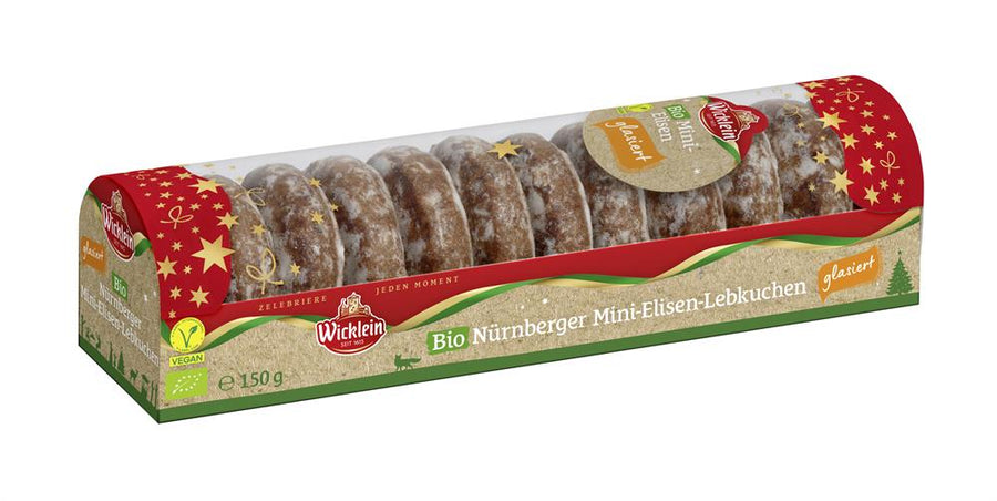Wicklein Organic Sugar Glazed Mini-Elisen-Lebkuchen 150g