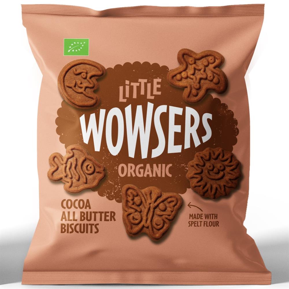 Wowsers Organic Little All Butter Cocoa Biscuits 80g