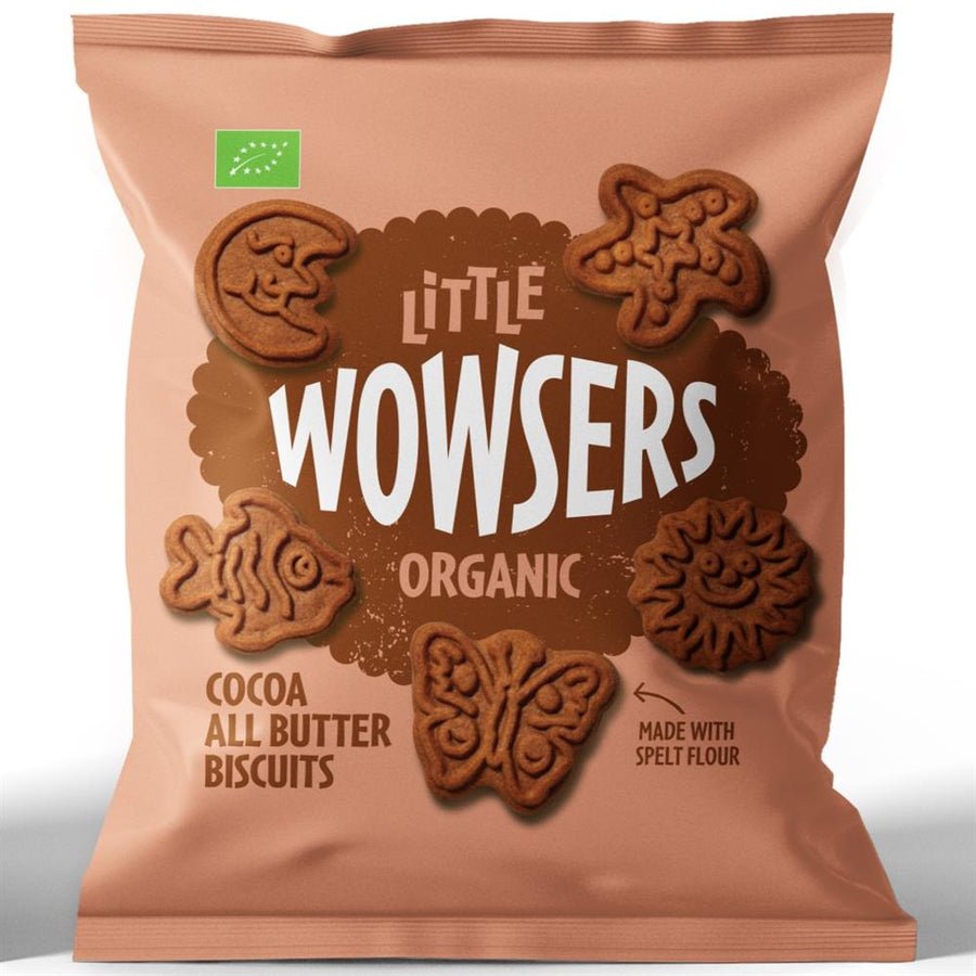 Wowsers Organic Little All Butter Cocoa Biscuits 80g