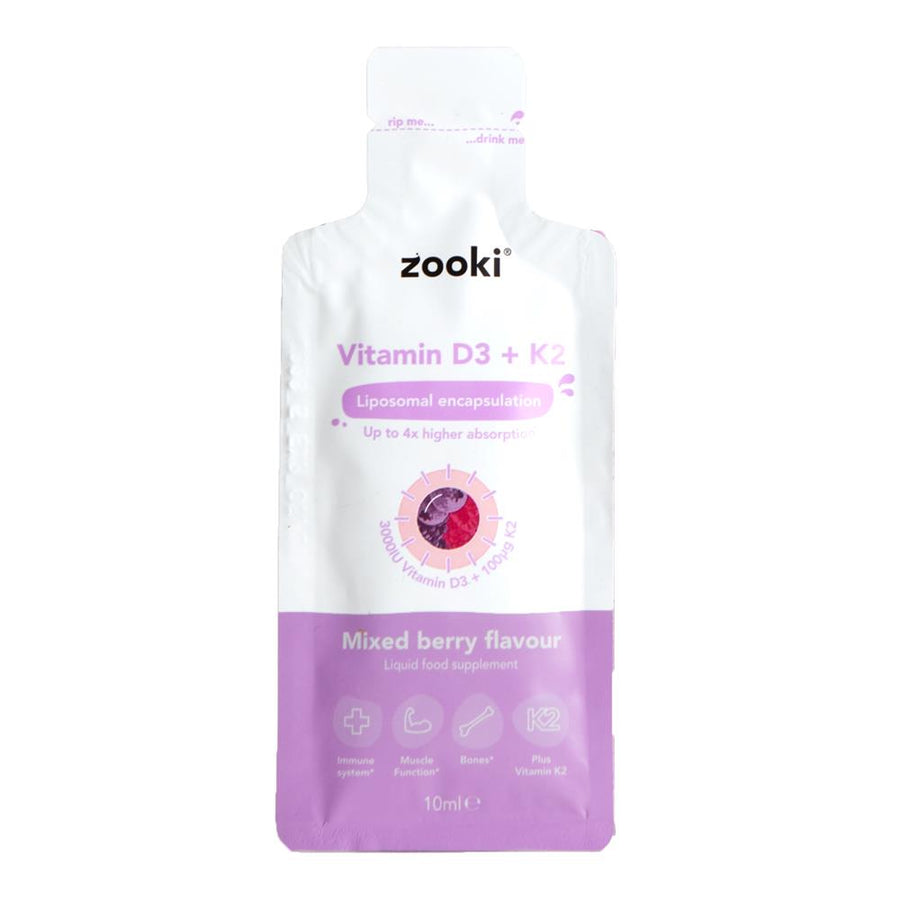 Zooki Vitamin D3 + K2 3000iu Berry 1x10ml Sachet Liposomal