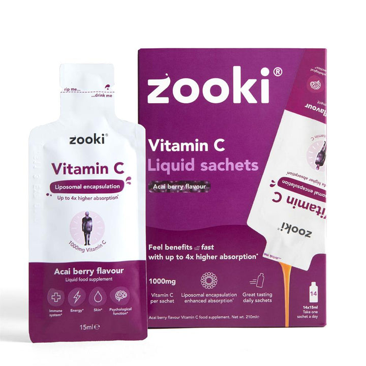 Liposomal Vitamin C 1000mg Acai Berry 14x15ml Sachets