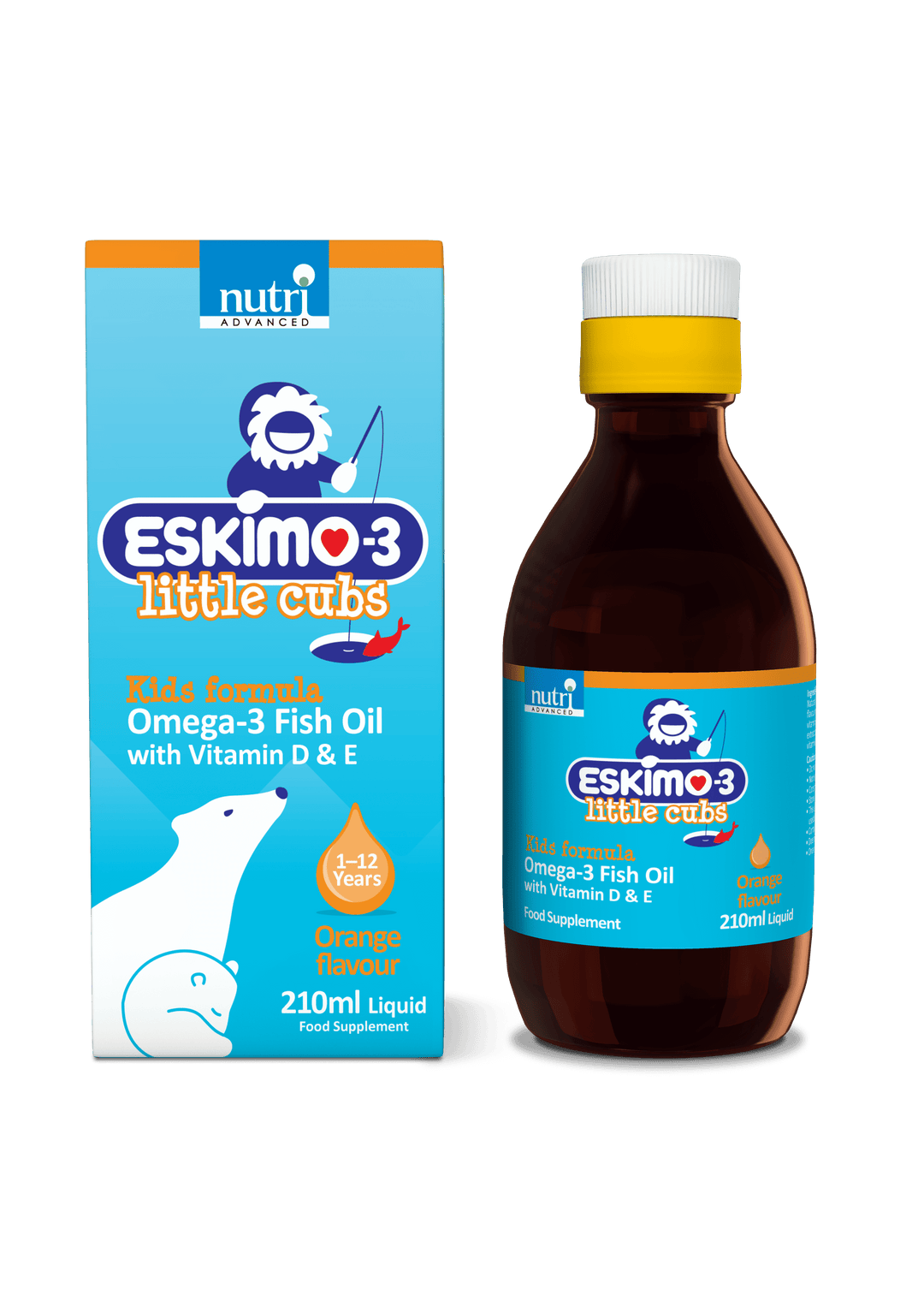 Eskimo-3 Little Cubs Omega-3 Orange Fish Oil Liquid 210ml