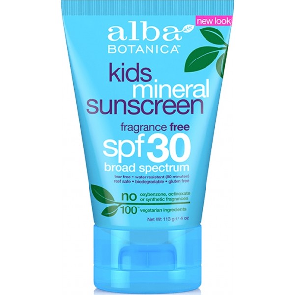 Alba Botanica Fragrance Free Kids Mineral Sunscreen SPF30 113g
