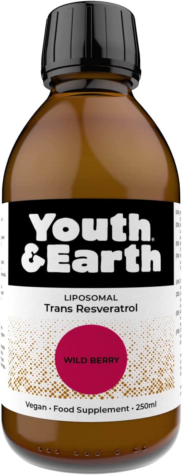 Youth & Earth Liposomal Resveratrol 200mg Wild Berry Liquid 250ml
