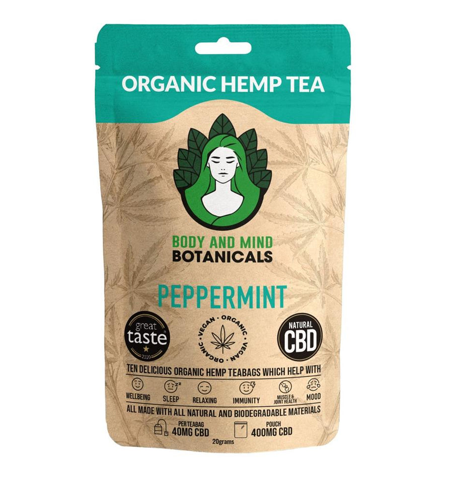 Body & Mind Botanicals Peppermint Hemp Herbal Tea â€“ 10 Bags