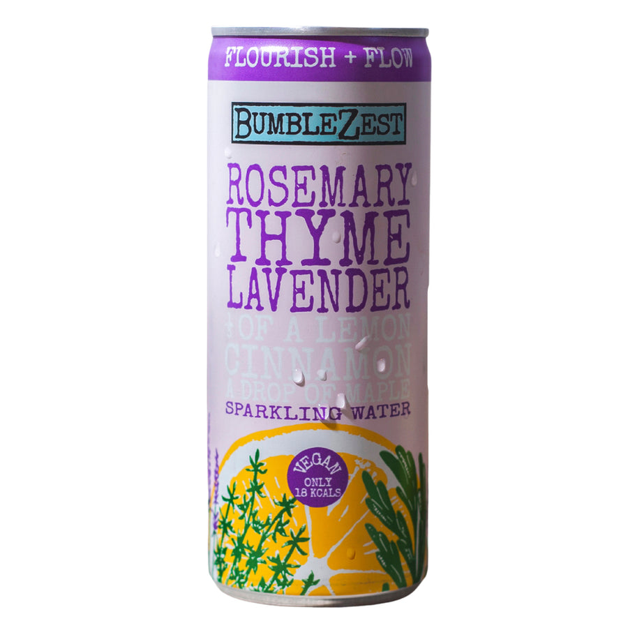 Bumblezest Flourish & Flow Rosemary Thyme & Lavender Sparkling Water 250ml - 4 Cans