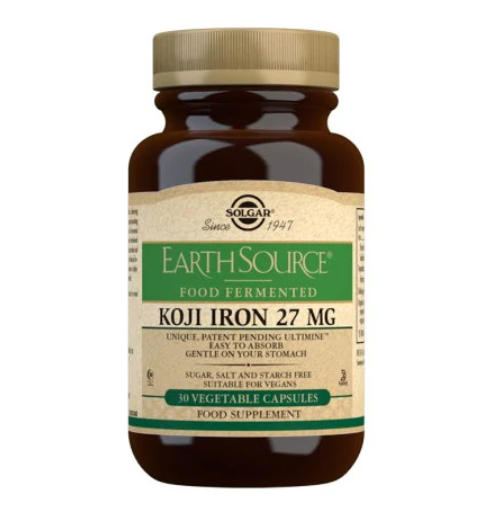 Solgar Earth Source Food Fermented Koji Iron 27 mg 30 Capsules
