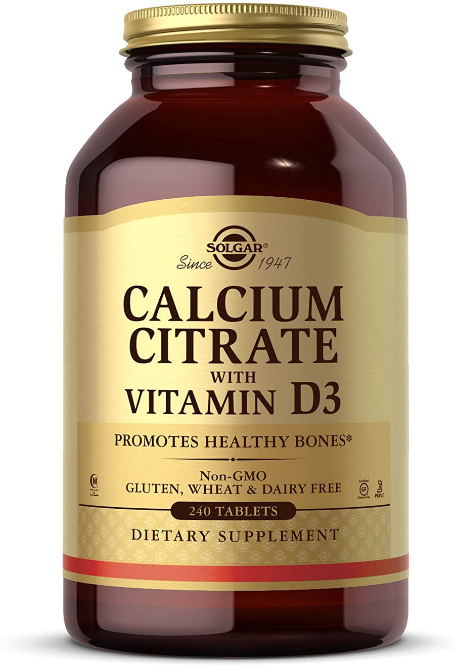Solgar Calcium Citrate with Vitamin D3 Tablets - Pack of 240