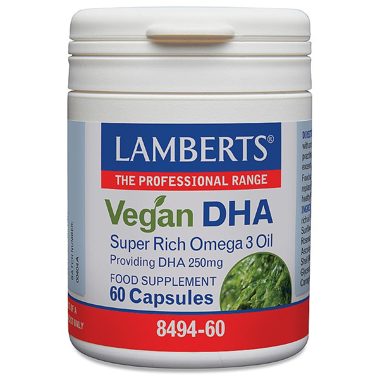 Lamberts Vegan DHA Super Rich Omega 3 Oil 60 Capsules