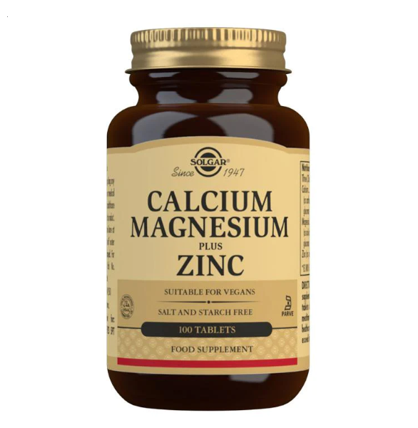 Solgar Calcium Magnesium Plus Zinc 100 Tablets