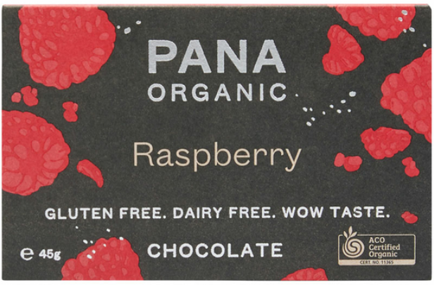 Pana Chocolate Raspberry 42% Cacao Chocolate 45g - Pack of 3