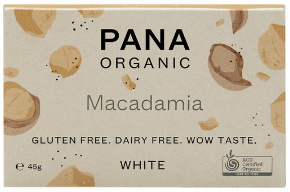 Pana Chocolate Organic White Macadamia Bar 45g - Pack of 3