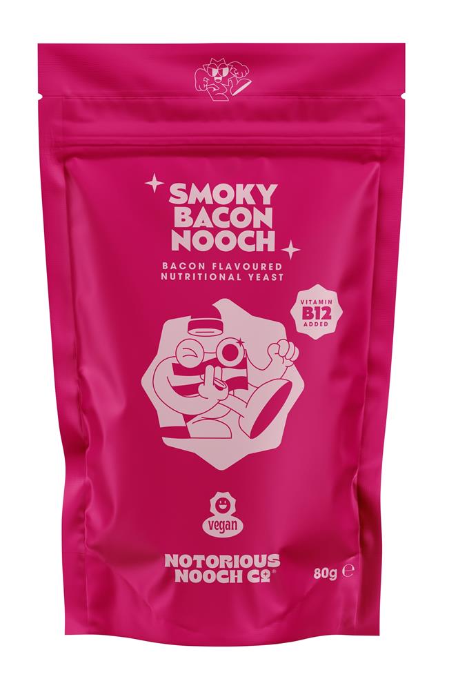 Notorious Nooch Co B12 Bacon Flavour Yeast Flakes 80g