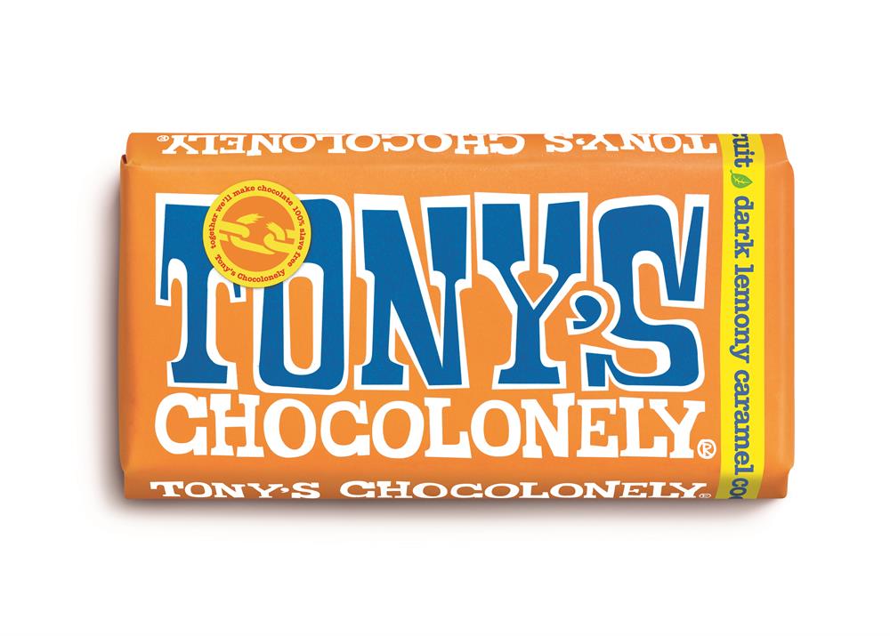 Tony's Chocolonely Dark Lemony Caramel Cocoa Biscuit Chocolate 180g
