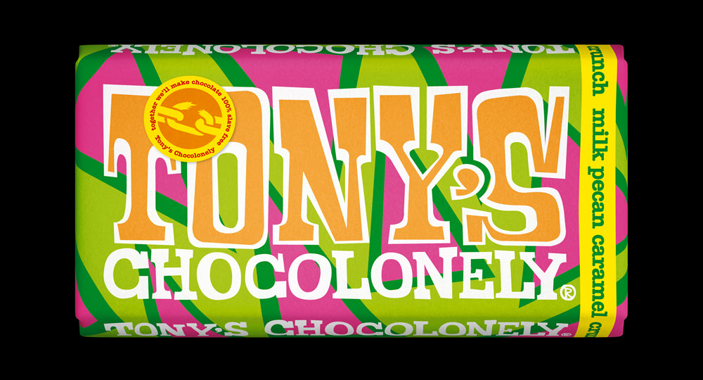 Tony's Chocolonely Milk Pecan Caramel Crunch Chocolate 180g
