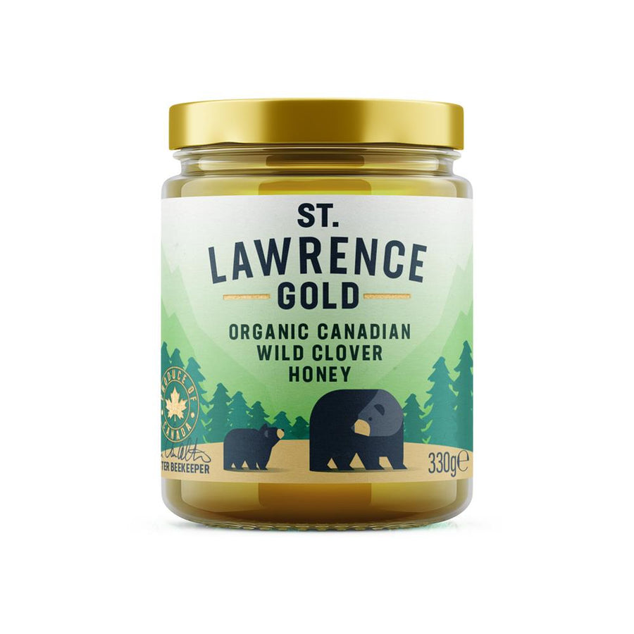 St Lawrence Gold Pure Organic Wild Clover Honey 330g