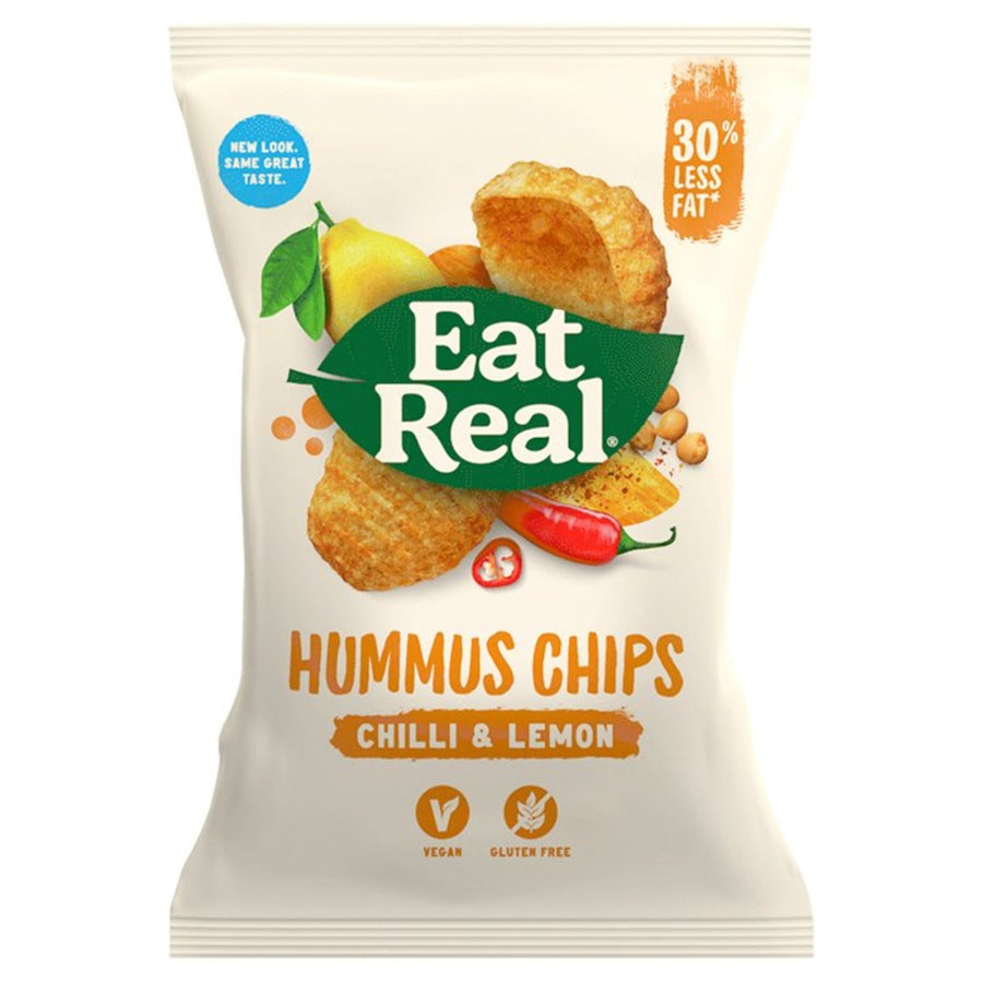 Eat Real Hummus Chilli & Lemon Chips 45g - Pack of 6