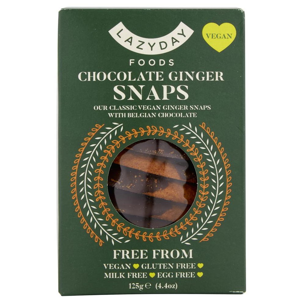 Lazy Day Belgian Dark Chocolate Dipped Ginger Snaps 125g - Pack of 2