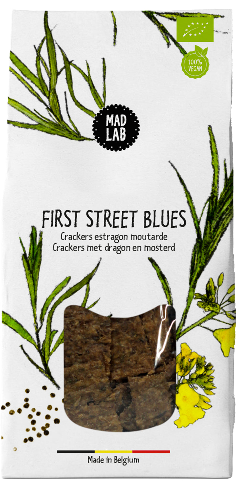 Mad Lab Organic Tarragon & Mustard Crackers 110g