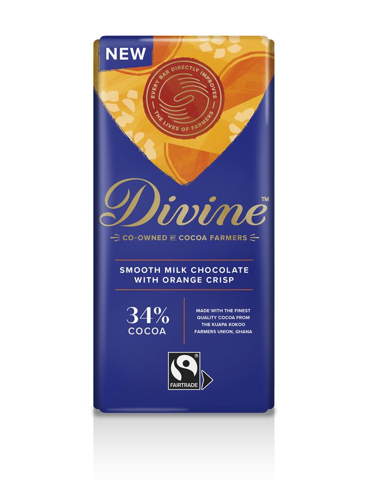 Divine Smooth Milk Chocolate with Orange Crisp 90g - Pack of 3