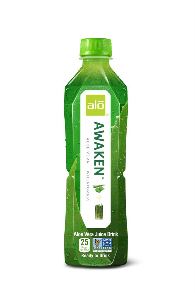 ALO Awaken Aloe & Wheatgrass Drink 500ml - Pack of 4