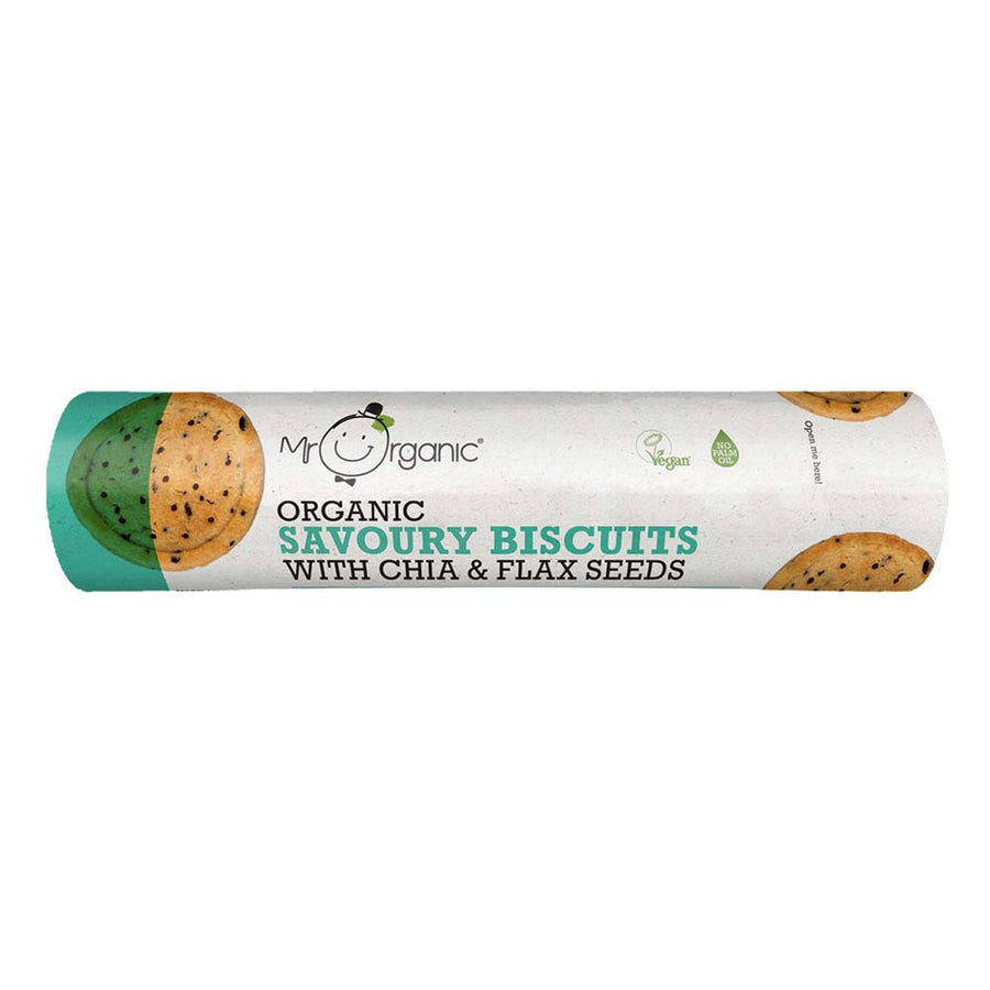 Mr Organic Flax & Chia Seed Savoury Biscuits 250g