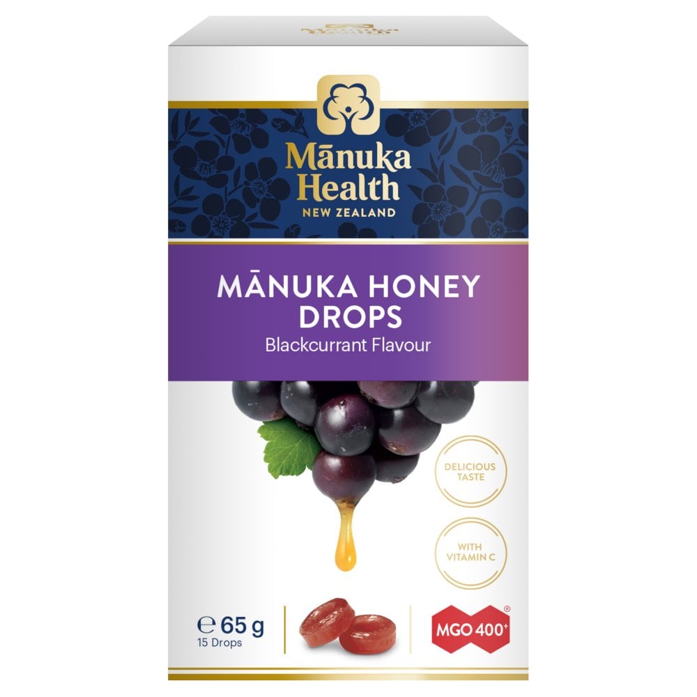 Manuka Health Manuka Honey & Blackcurrant Drops 65g